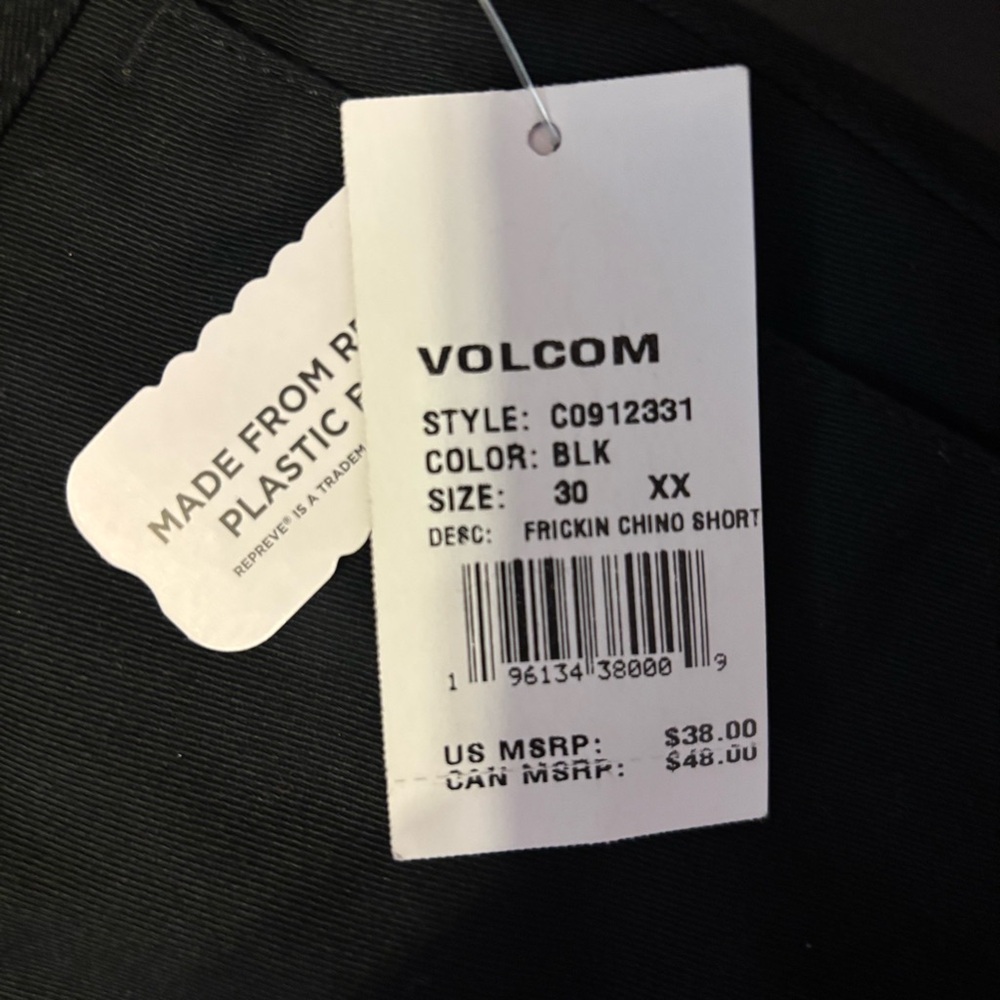 Volcom Black Frickin Chino Shorts Modern Fit True to This Deep Pockets Men’s 30 - Picture 16 of 16